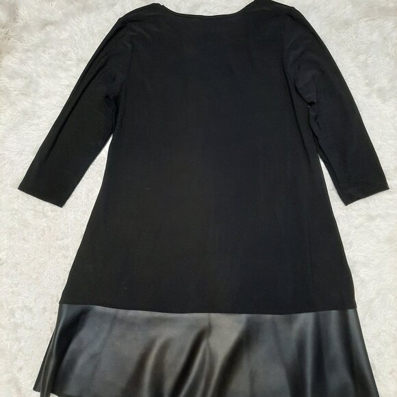 Annalee + Hope Women’s S Dress USA Faux Leather Drop Waist Edgy Moto Classy Size - Picture 3 of 8